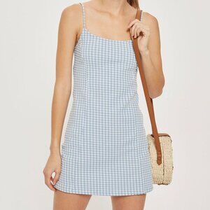 Like New Topshop Gingham Pinafore Mini Dress